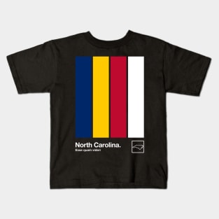 North Carolina State Flag // Original Minimalist Artwork Poster Design Kids T-Shirt